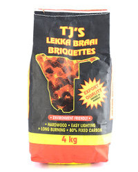 TJ's Lekka Braai | Products | TJ's briquettes 4kg